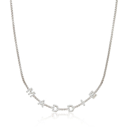 Pearl Custom Name Necklace (Silver)