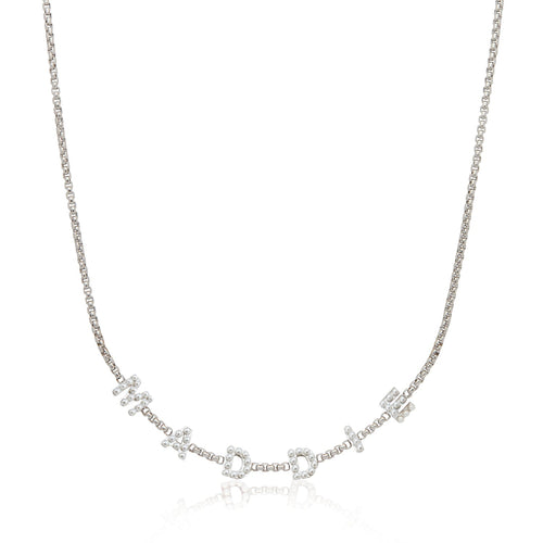 Pearl Custom Name Necklace (Silver)