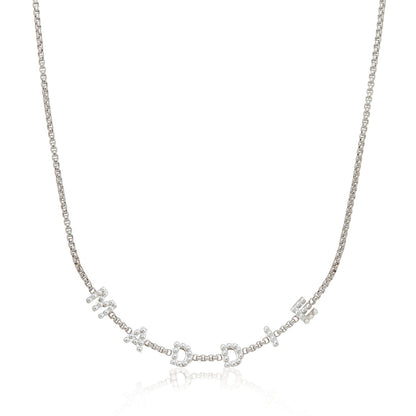 Pearl Custom Name Necklace (Silver)
