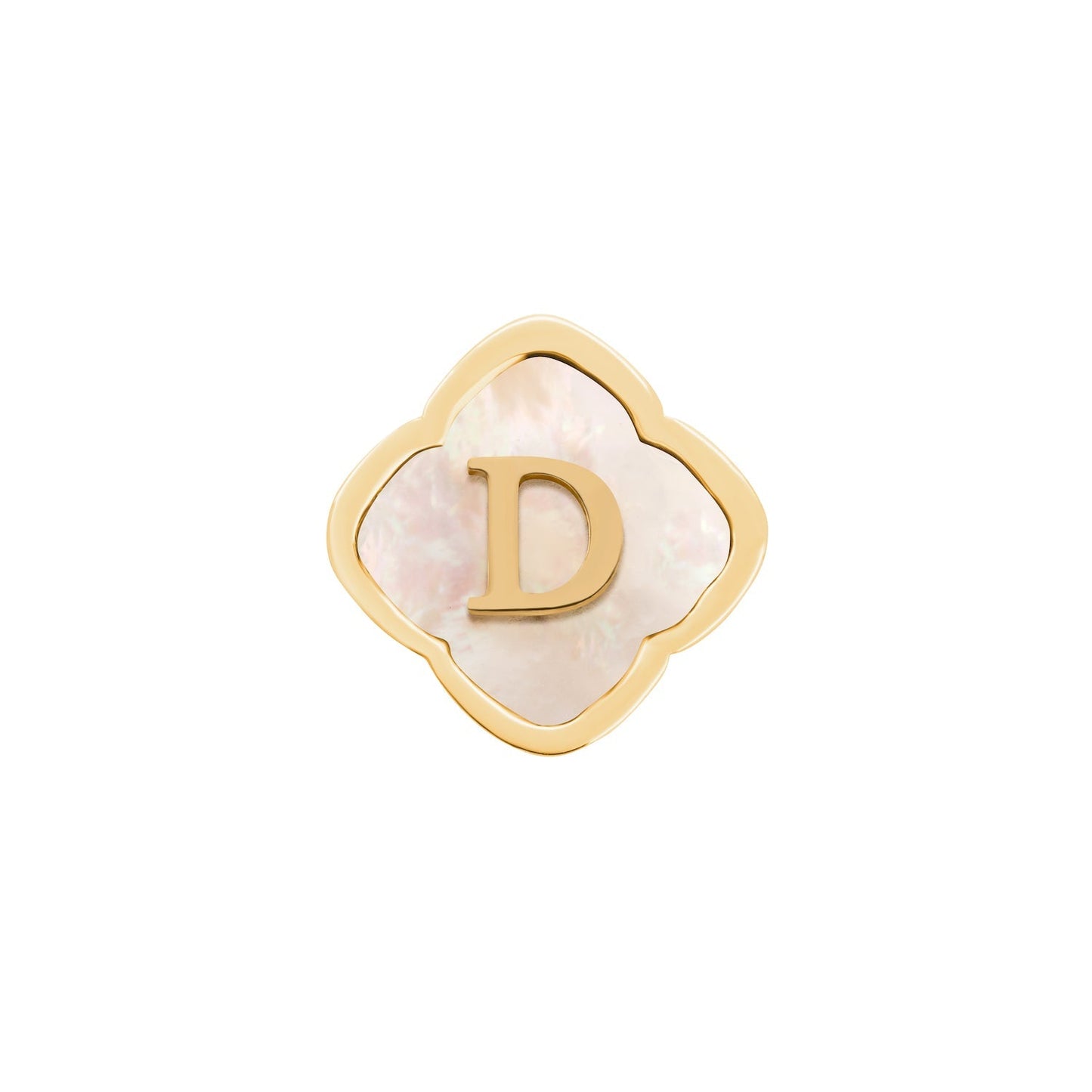 Rosette Pearl Clover Charms (Gold) - Initials