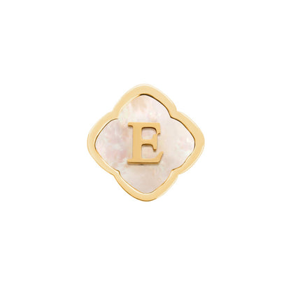Rosette Pearl Clover Charms (Gold) - Initials