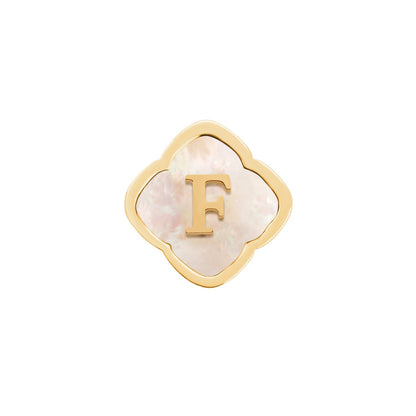 Rosette Pearl Clover Charms (Gold) - Initials