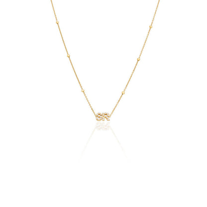 Pearl Initials Sphere Chain Necklace (Gold)