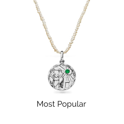 Layering Mini Pearl Beaded Chain Necklace (Silver)
