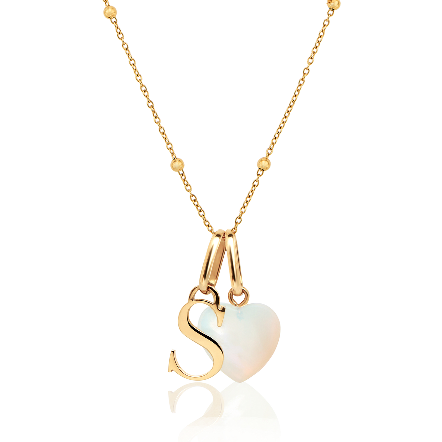 Personalised Initial & Birthstone Necklace - Gold