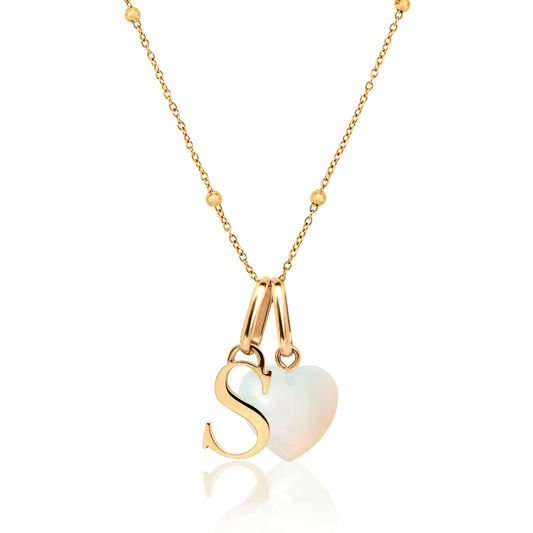 Personalised Initial & Birthstone Necklace - Gold