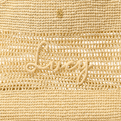 Personalised Raffia Pouch (Natural)