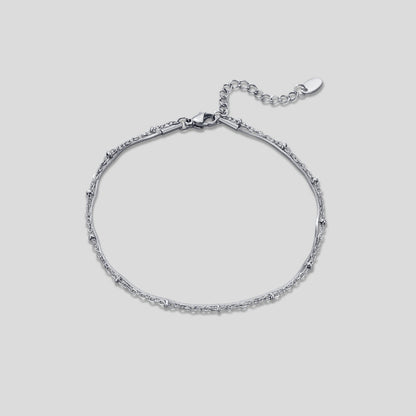 Pia Silver Layered Anklet