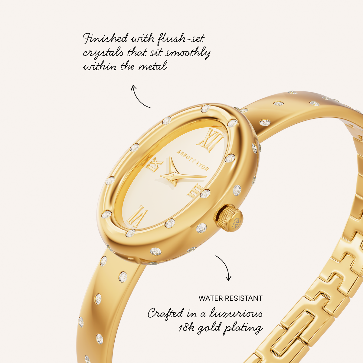 Polka Dot Crystal Watch (Gold)