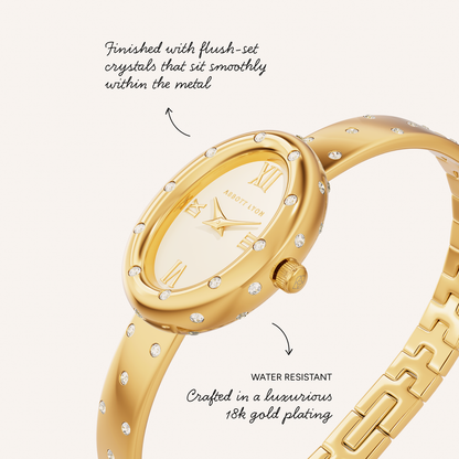 Polka Dot Crystal Watch (Gold)