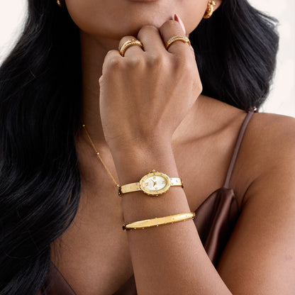 Polka Dot Crystal Watch (Gold)