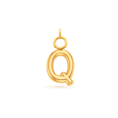 Mini Molten Initial Charm (Gold)