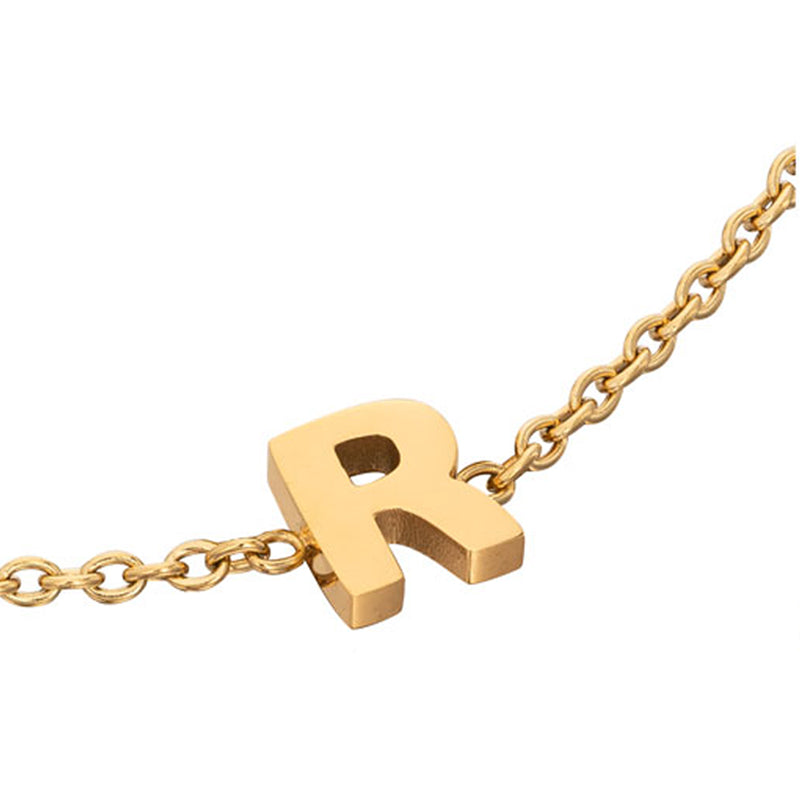 Birthstone & Made Mine Letter Bracelet (Gold)