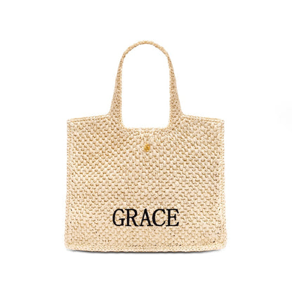 Personalised Raffia Bag - Test