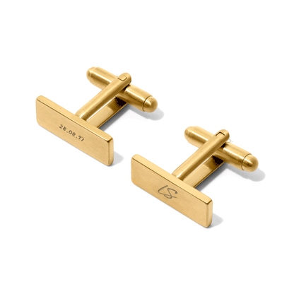 Knife Edge Rectangular Engravable Cufflinks (Gold)