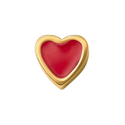 Mini Red Heart Charm (Gold)