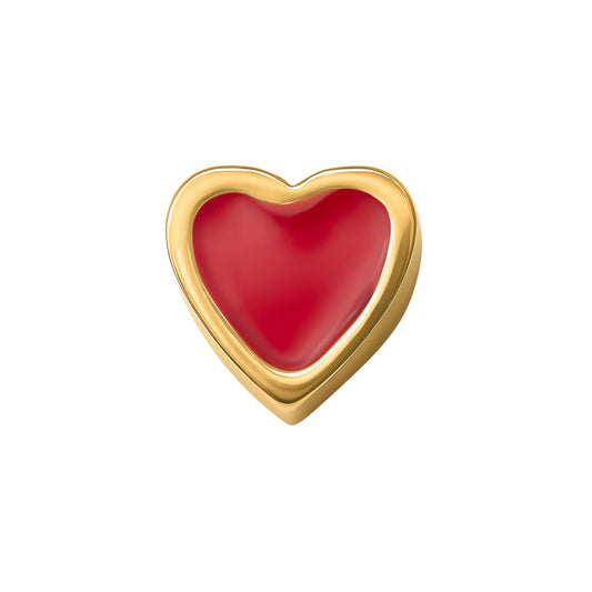 Red Heart Necklace Charm (Gold)