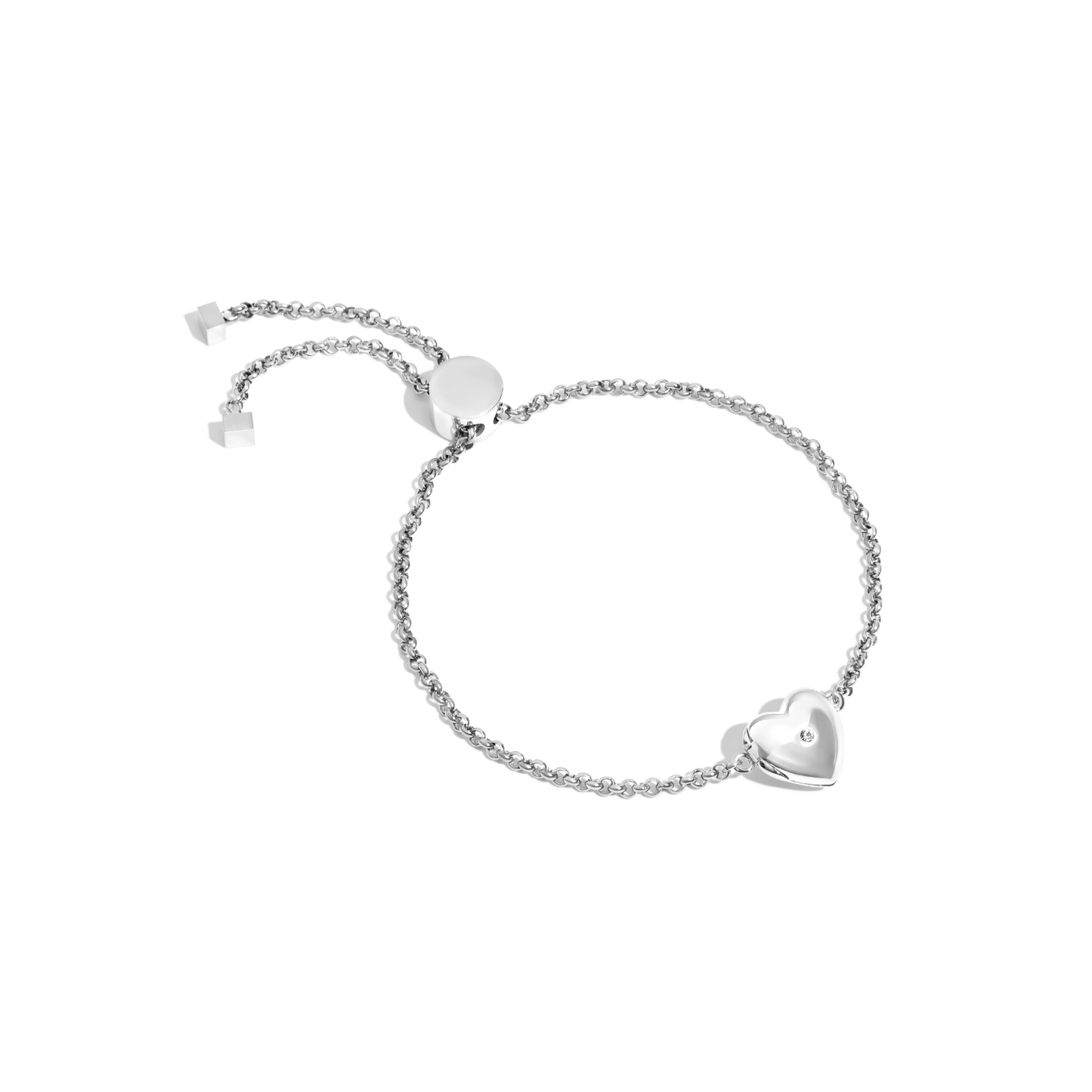Heart Photo Locket Bracelet (Silver)