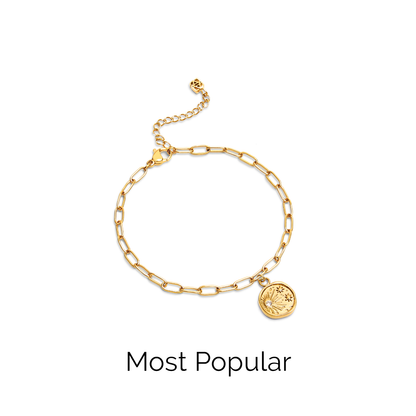Custom Hanging Ocean Charm Bracelet (Gold)