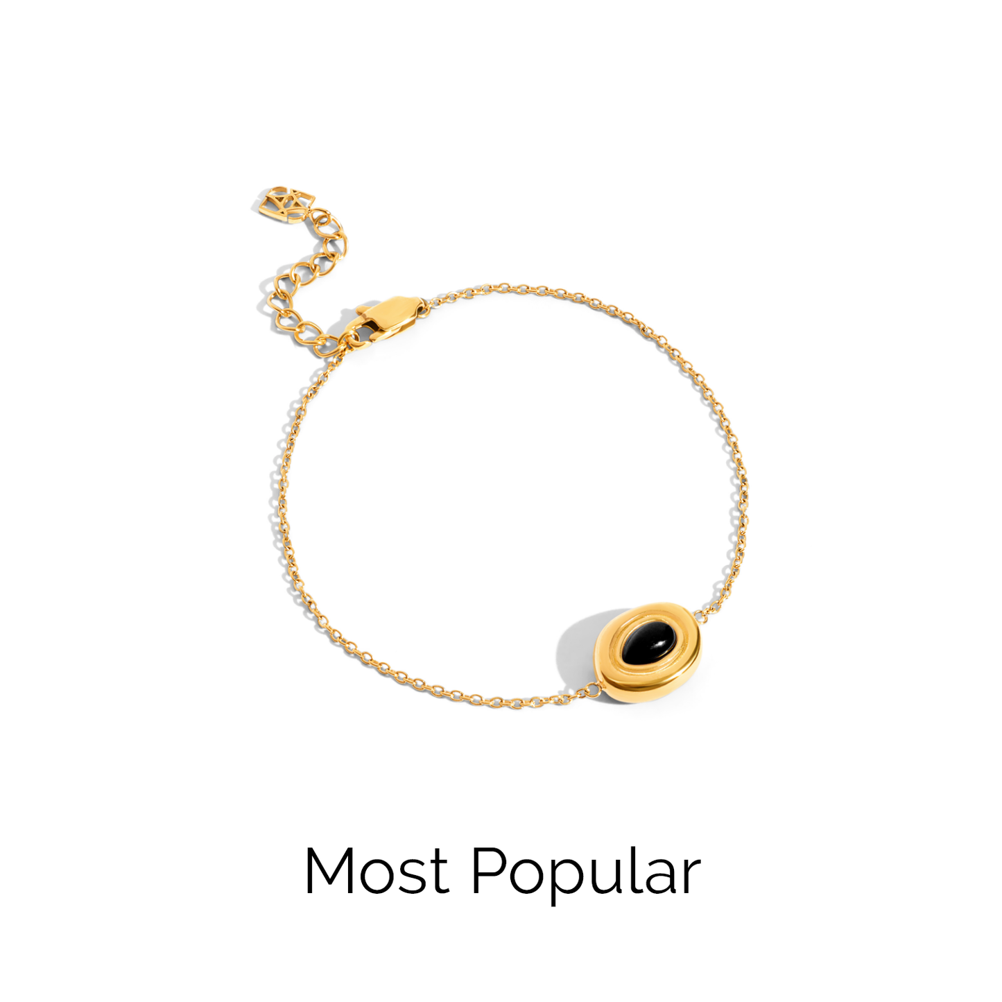 Black Onyx Molten Bracelet (Gold)