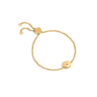 Round Photo Locket Bracelet (Gold)