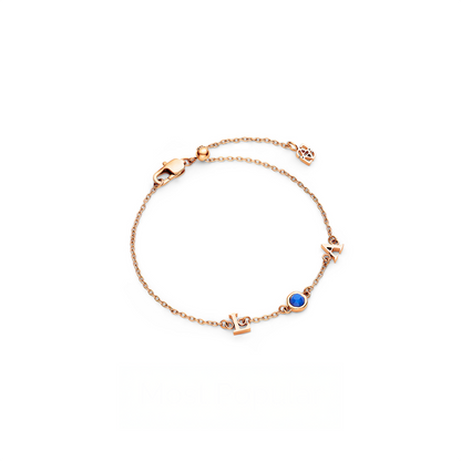 Made Mine Initials & Birthstone Bracelet (Rose Gold)