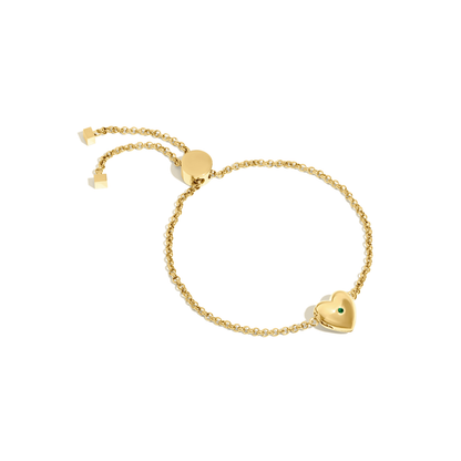 Heart Photo Locket Bracelet (Gold)