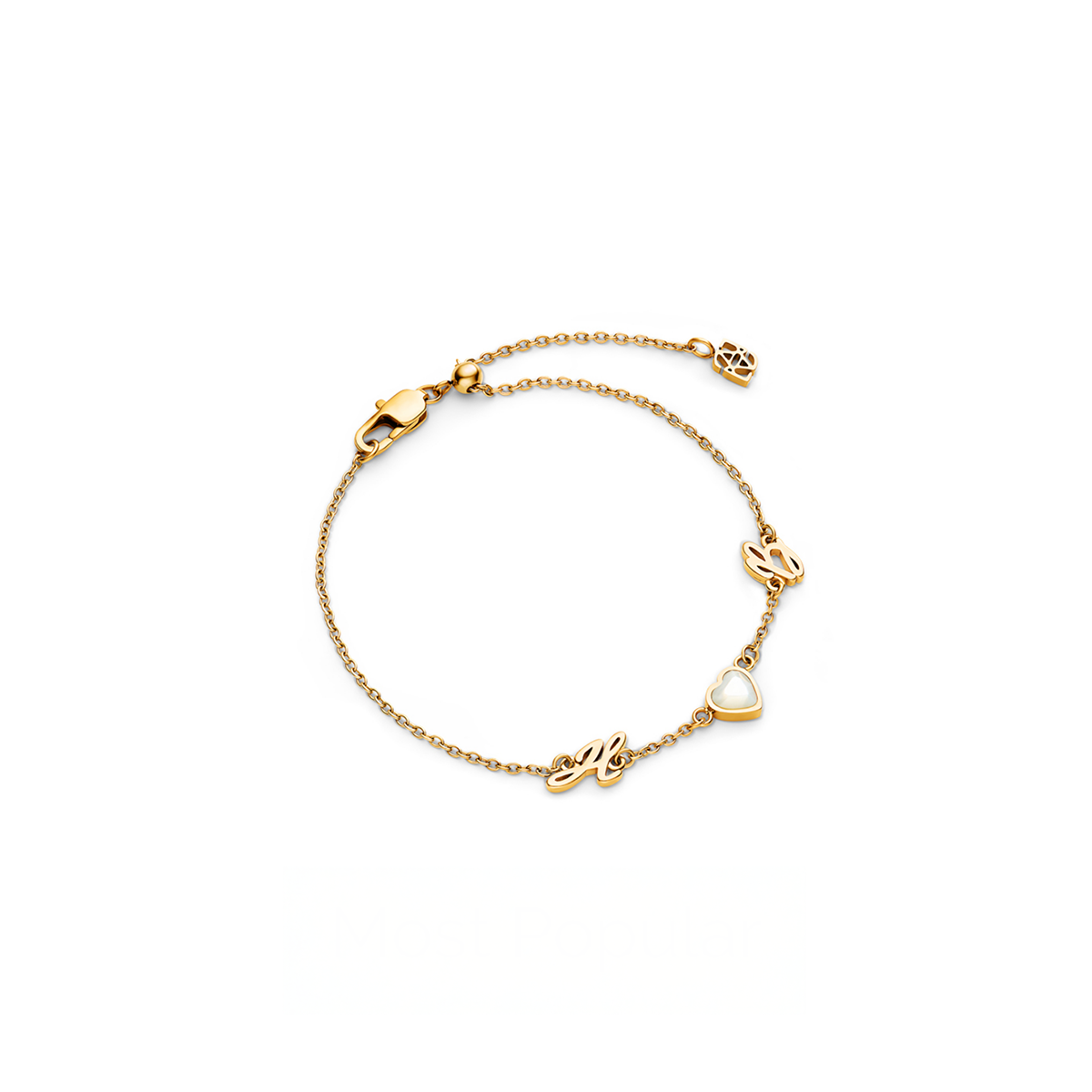 Made Mine Initials & Birthstone Bracelet - Gold