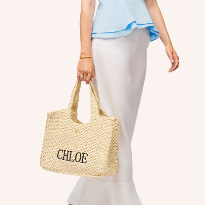 Personalised Raffia Bag - Test
