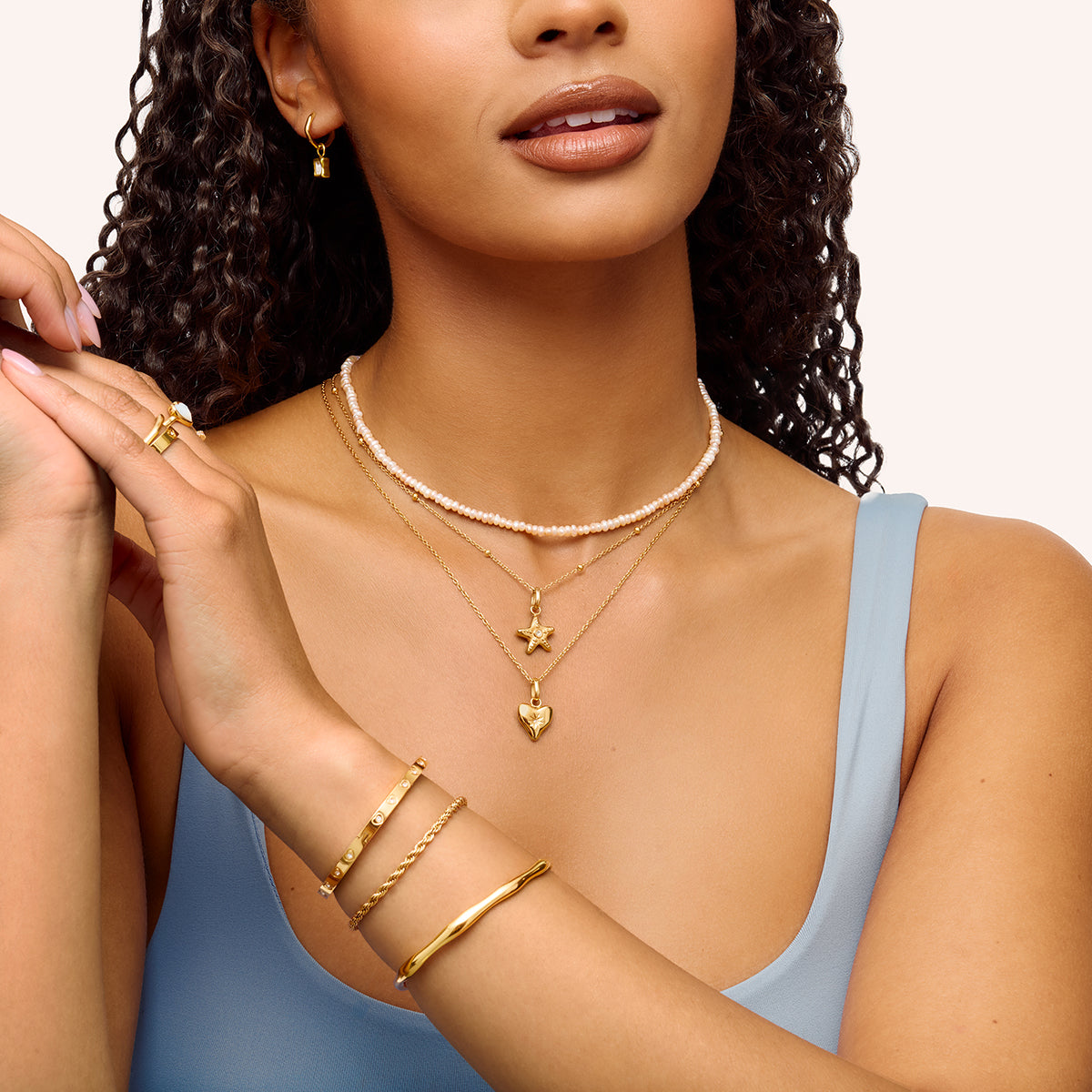 Ocean Pendant Necklace (Gold)