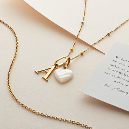Personalised Initial & Birthstone Necklace - Gold