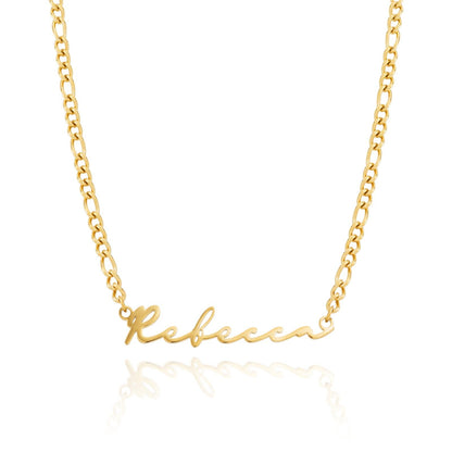 Matching 'Mini & Me' Signature Name Necklace Set (Gold)
