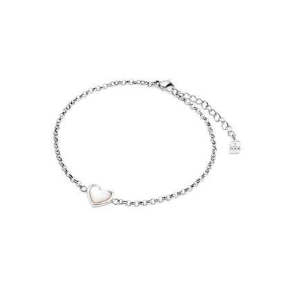 Mother of Pearl Heart Bracelet (Silver)