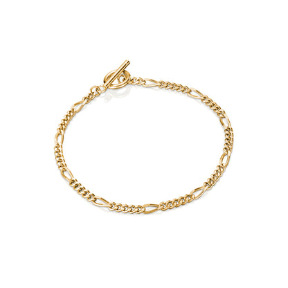 Small Figaro Chain Bracelet (Gold)