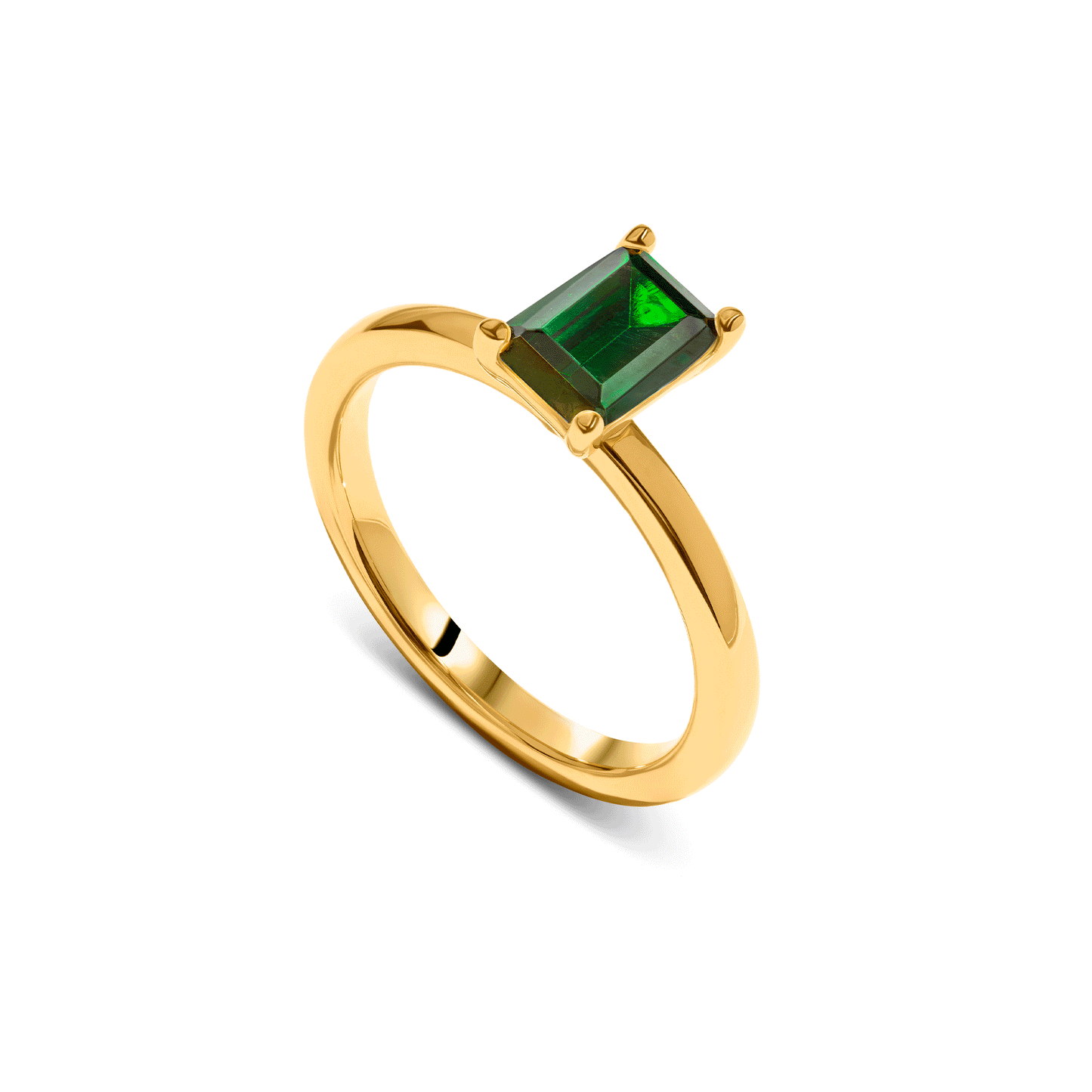 Birthstone Emerald Cut Legacy Ring 1ct (Gold)