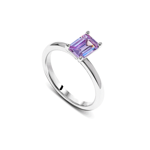 Birthstone Emerald Cut Legacy Ring 1ct (Silver)