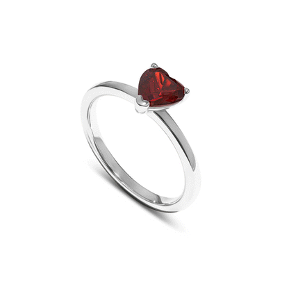 Birthstone Heart Legacy Ring 1ct (Silver)