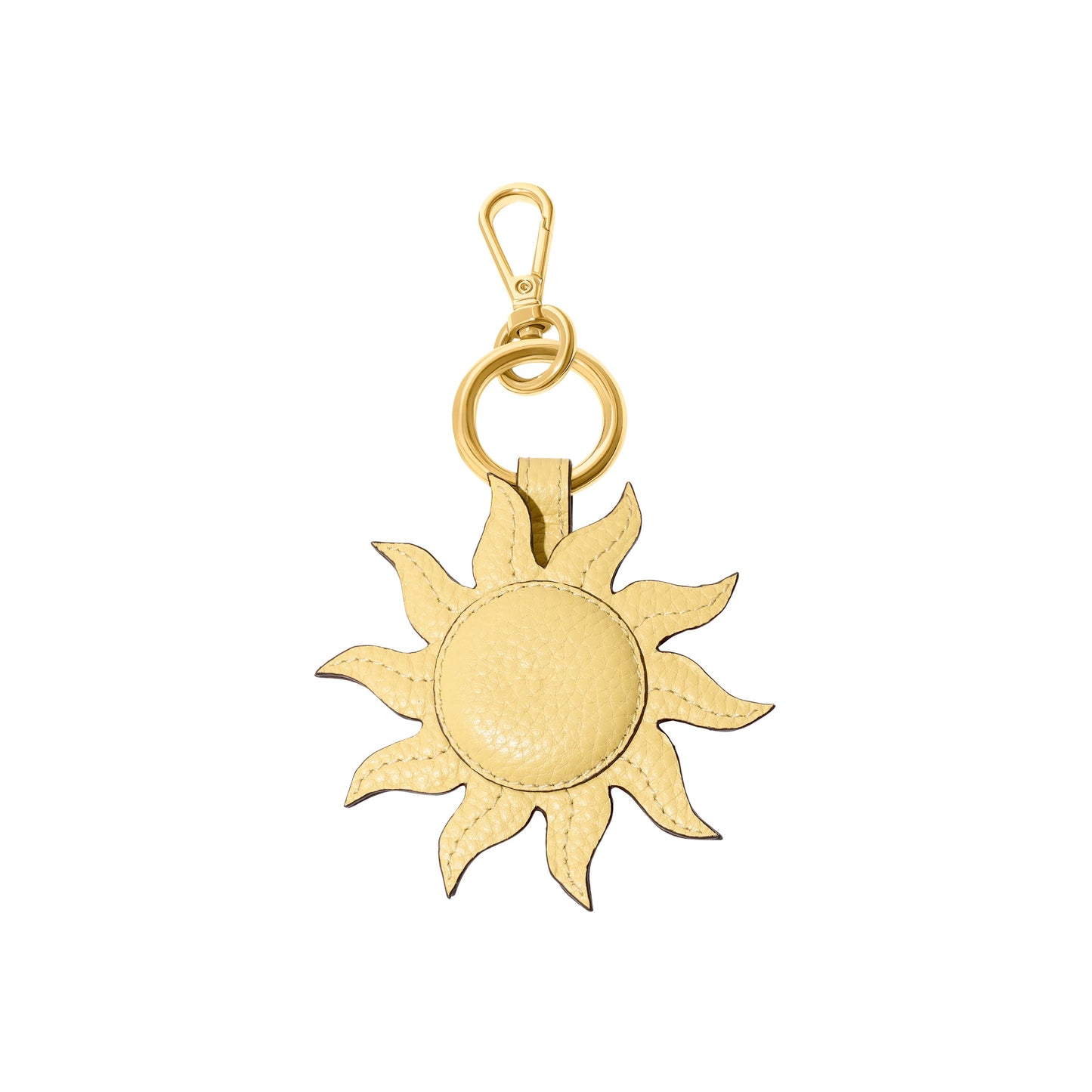 Leather Sun Keyring (Butter Yellow)