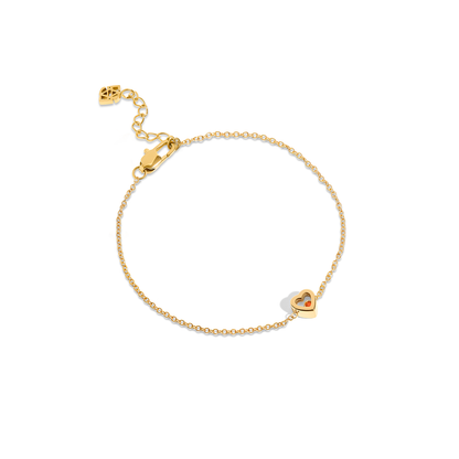 Floating Birthstone Multi Heart Bracelet (Gold)