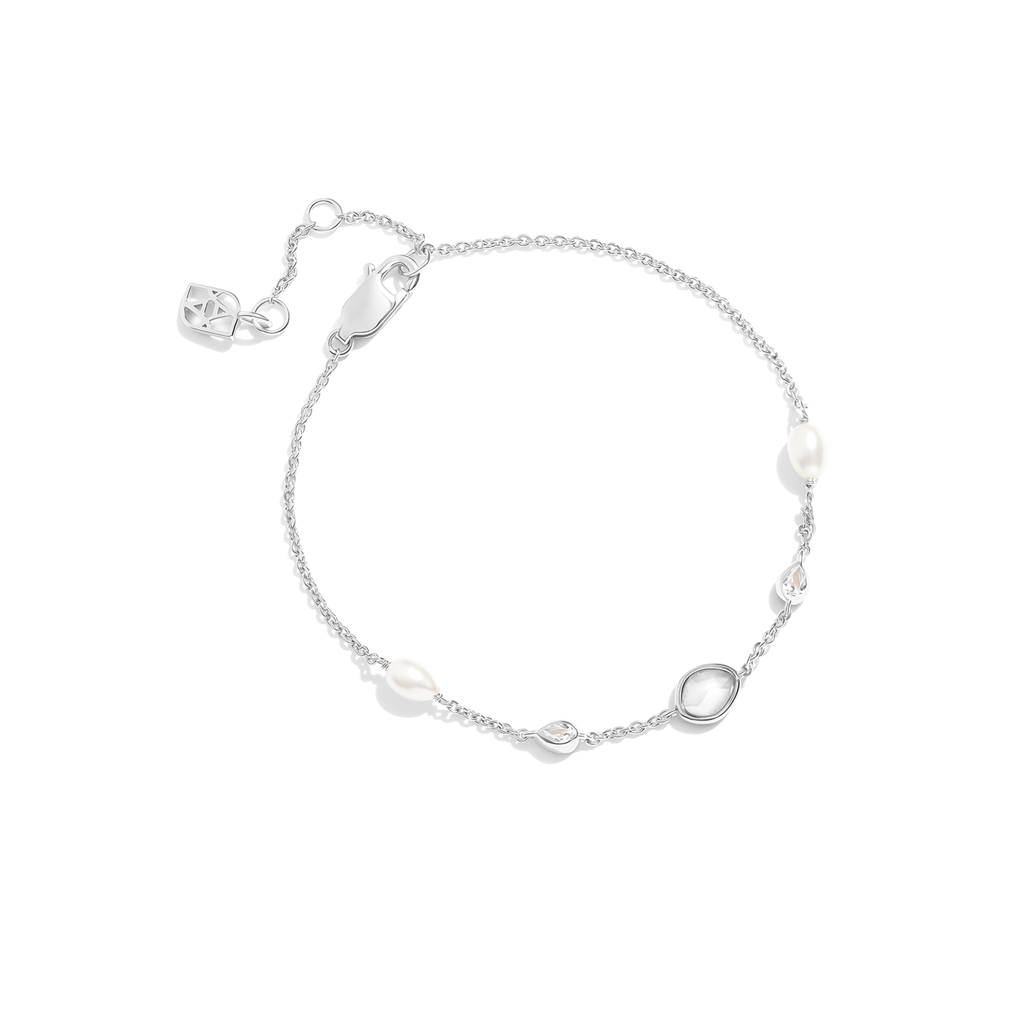 Modern Elegance Quartz & Pearl Jewellery Set (Silver)