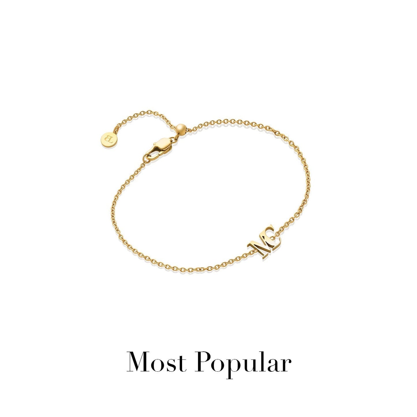 Mini Double Initial Bracelet (Gold)
