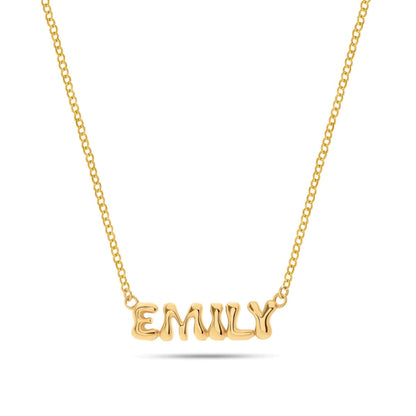 Bubble Name Necklace (Gold)