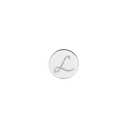 Script Initial Bracelet Charm (Silver)