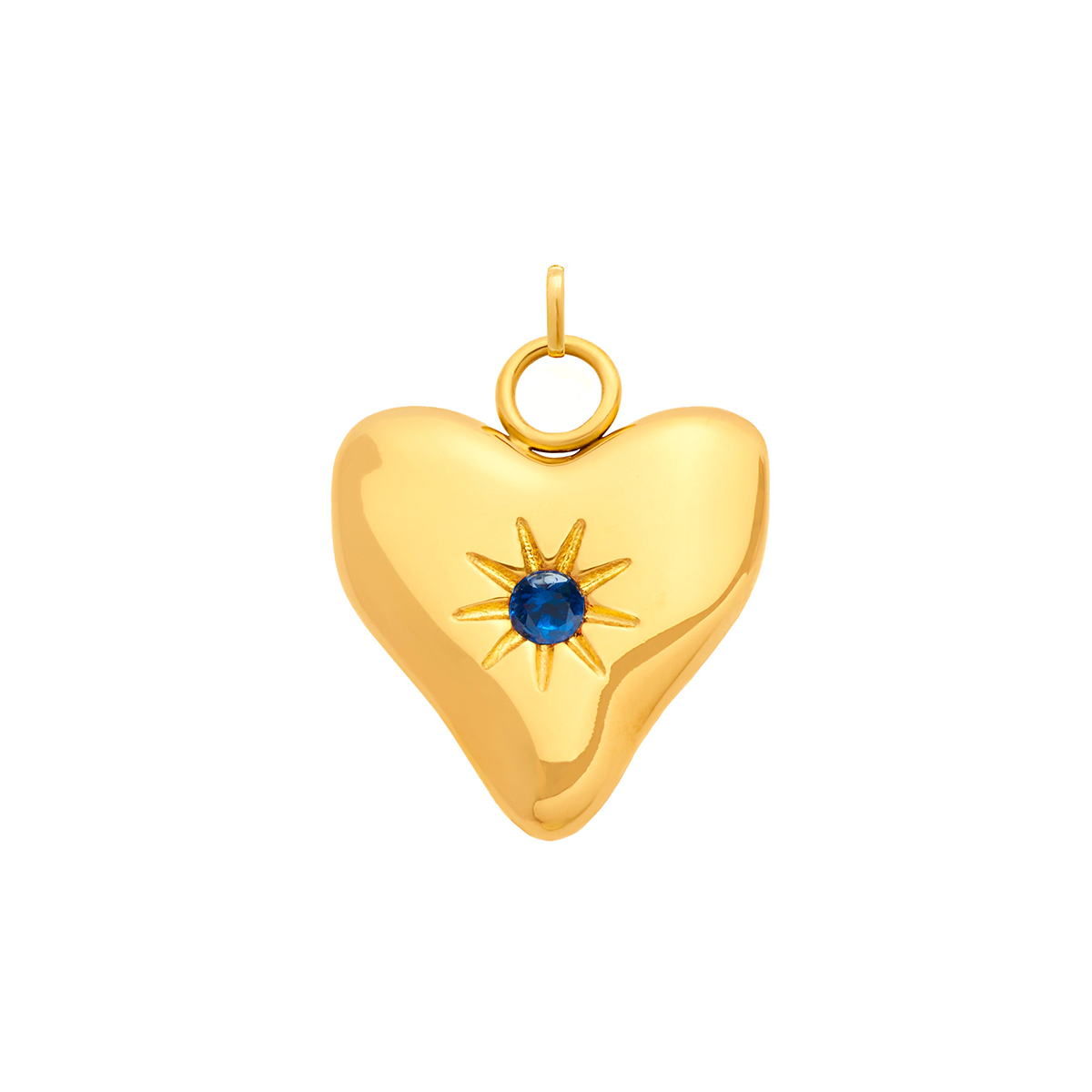Molten Heart Birthstone Charm (Gold)