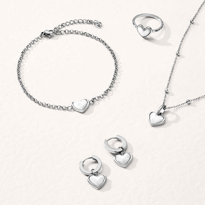 Mother of Pearl Heart Pendant (Silver)