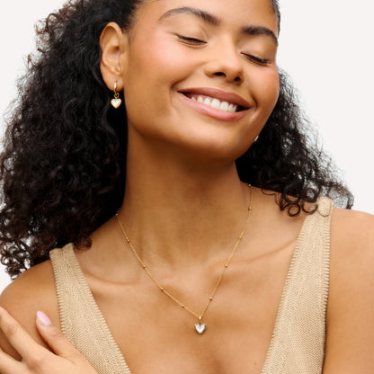 Mother of Pearl Heart Pendant (Gold)