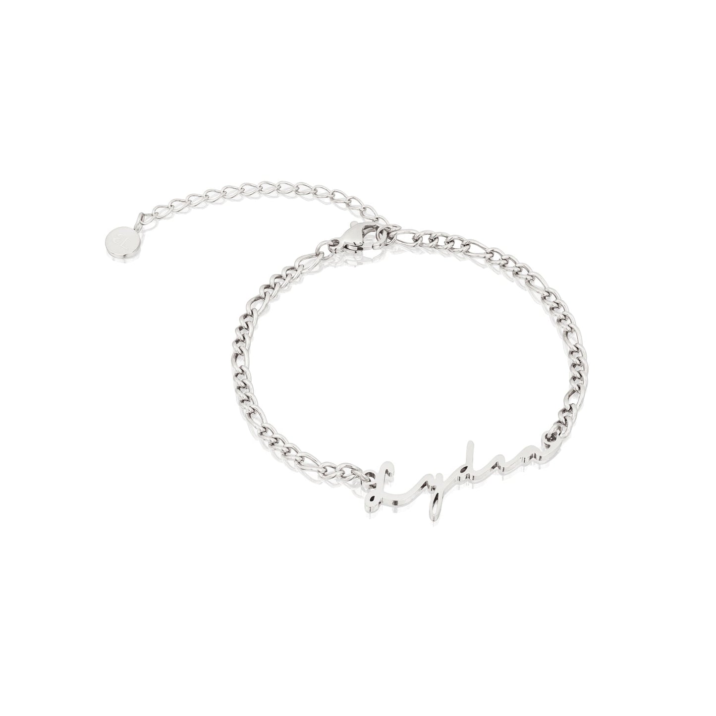 Matching 'Mini & Me' Signature Name Bracelet Set (Silver)