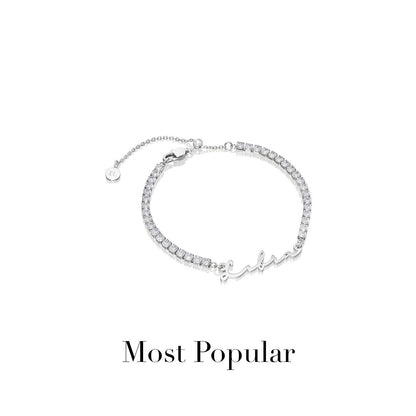 Mini Signature Name Bracelet (Silver)