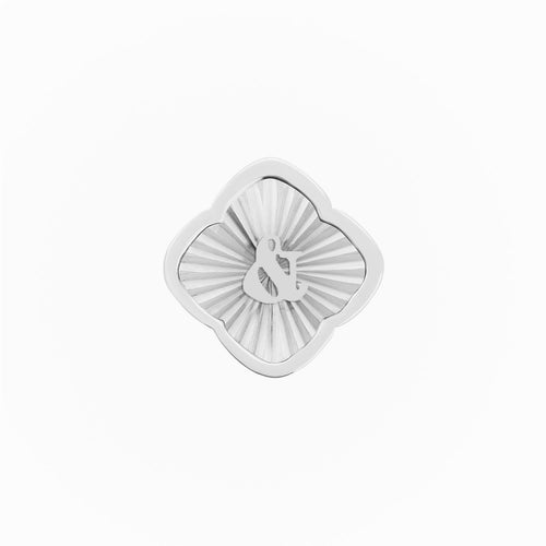 Rosette Textured Clover Charms (Silver) - &