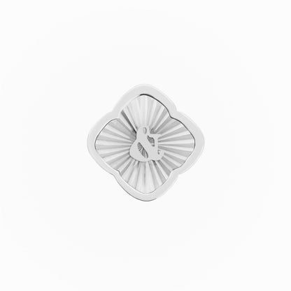 Rosette Textured Clover Charms (Gold) - Heart
